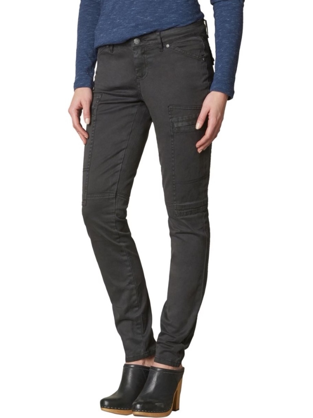 prAna Louisa Charcoal Gray Skinny Utility Cargo Pants 8